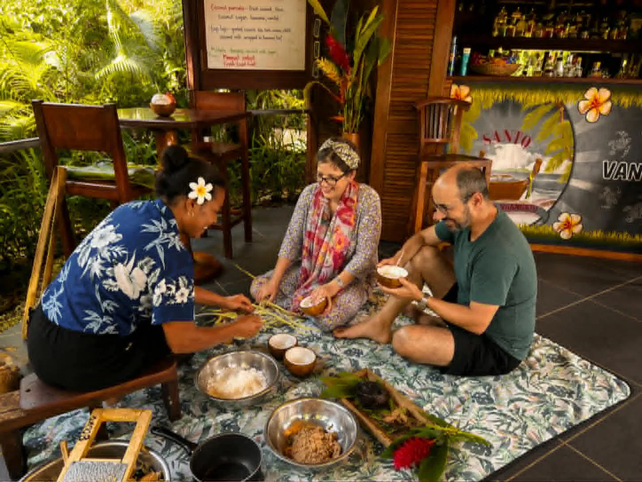 Guests taking part in a traditional cooking class at Exclusive Sunrise